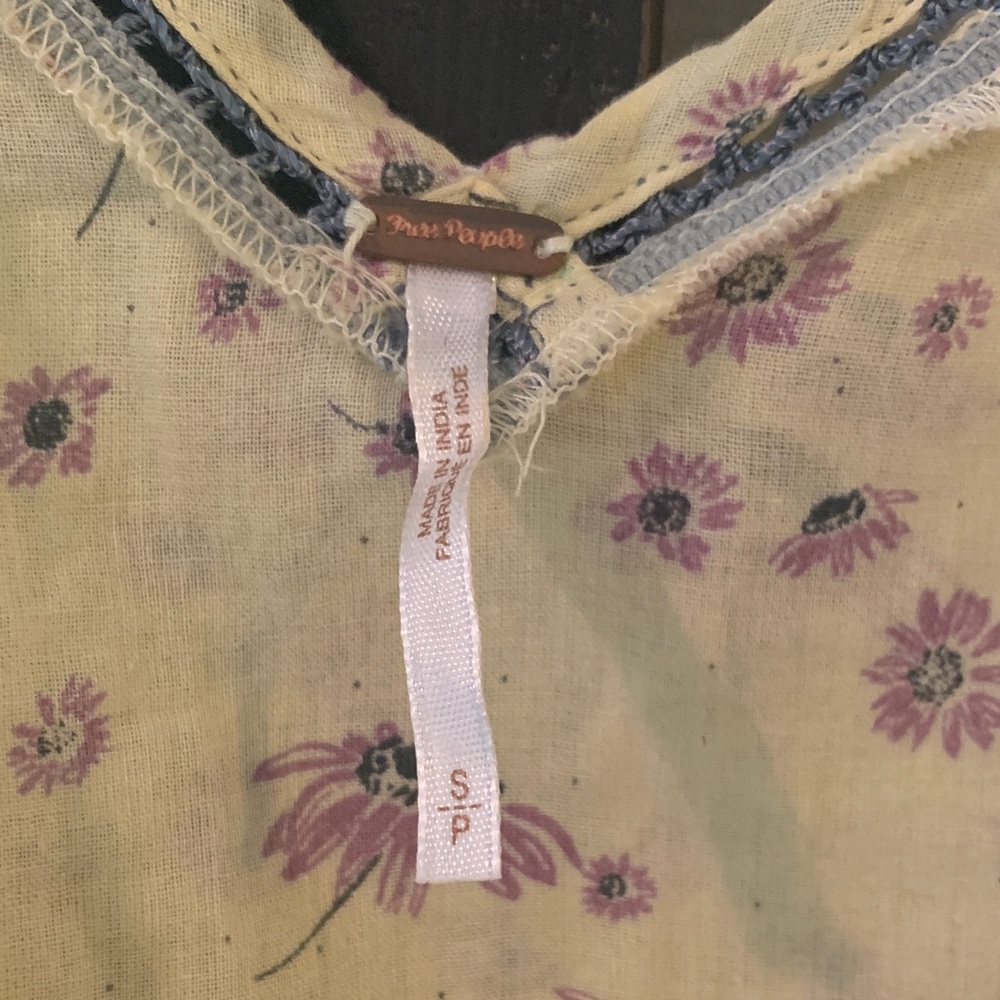 Free People Yellow Floral Tunic with Purple Accents - Picture 2 of 4